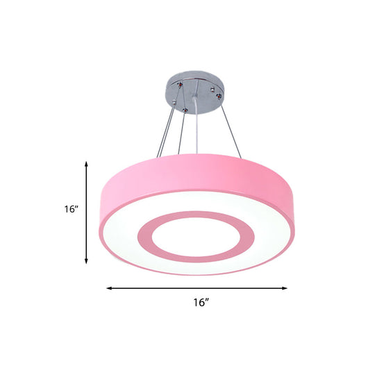 Kids Acrylic Led Pendant Light In Macaron Colors - Perfect For Nursing Rooms