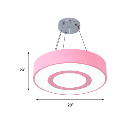 Kids Acrylic Led Pendant Light In Macaron Colors - Perfect For Nursing Rooms