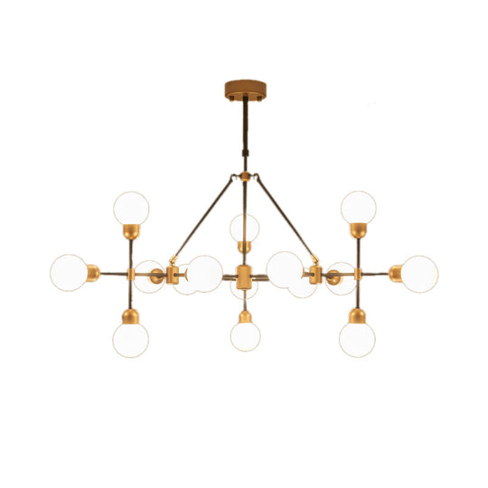 Modo Opal Glass Brass Chandelier - Modern Pendant Light For Living Room With Multi-Head Stylish