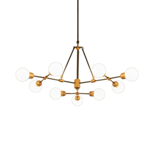 Modo Opal Glass Brass Chandelier - Modern Pendant Light For Living Room With Multi-Head Stylish