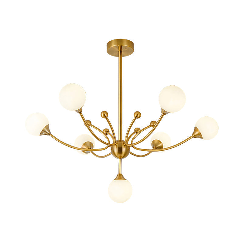 Gold Metallic Plant Chandelier For Modern Living Rooms