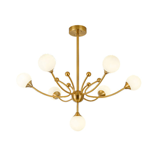 Gold Metallic Plant Chandelier For Modern Living Rooms