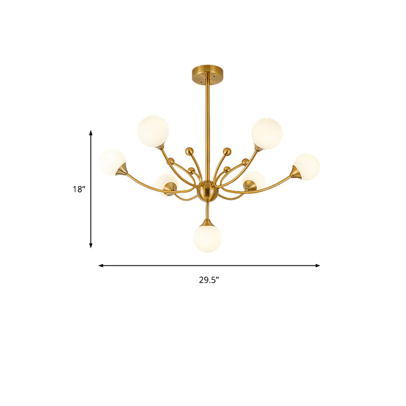 Gold Metallic Plant Chandelier For Modern Living Rooms