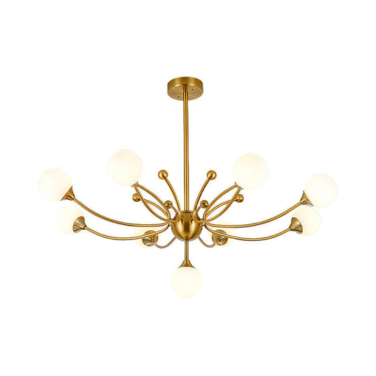 Gold Metallic Plant Chandelier For Modern Living Rooms