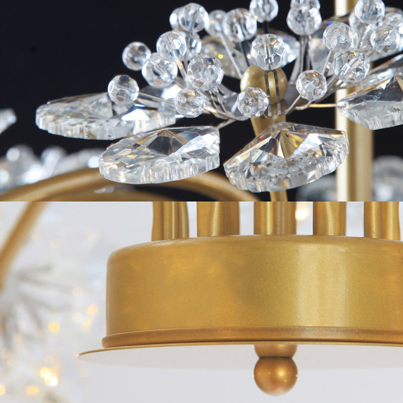 Isla - Exquisite Gold Ceiling Pendant Chandelier - 7 Light Candle Style with