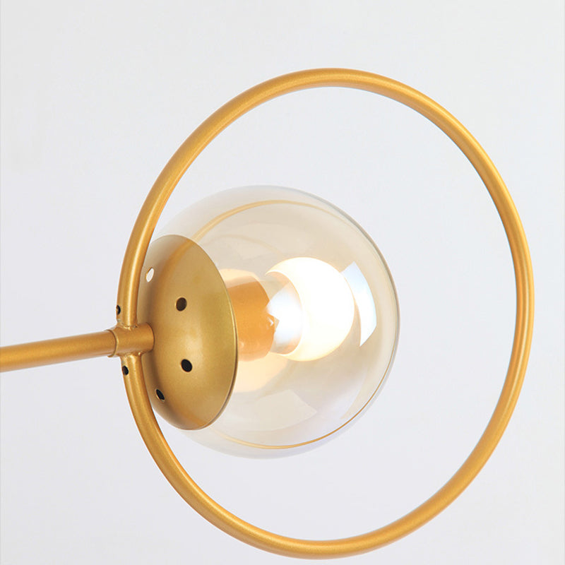 Modern Gold Modo Hanging Light With 2 Lights Clear Glass Chandelier For Bedroom