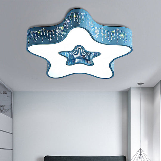 Modern Metal Acrylic Flush Mount LED Ceiling Lamp for Child Bedroom