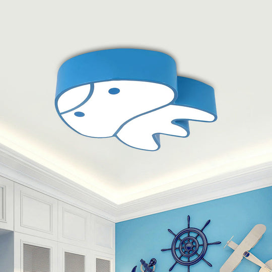 Whimsical Jellyfish Flush Ceiling Light for Kids' Bedchamber - LED Acrylic Flush Mount Lighting in Red/Yellow/Blue