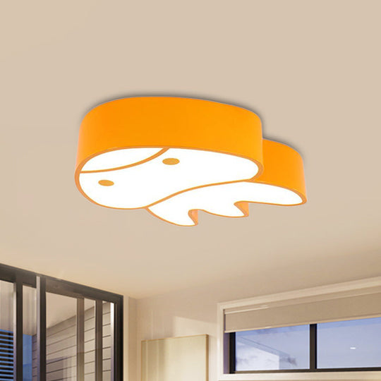 Whimsical Jellyfish Flush Ceiling Light For Kids Bedchamber - Led Acrylic Mount Lighting In