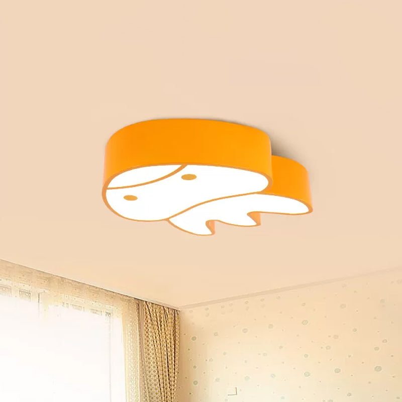 Whimsical Jellyfish Flush Ceiling Light for Kids' Bedchamber - LED Acrylic Flush Mount Lighting in Red/Yellow/Blue