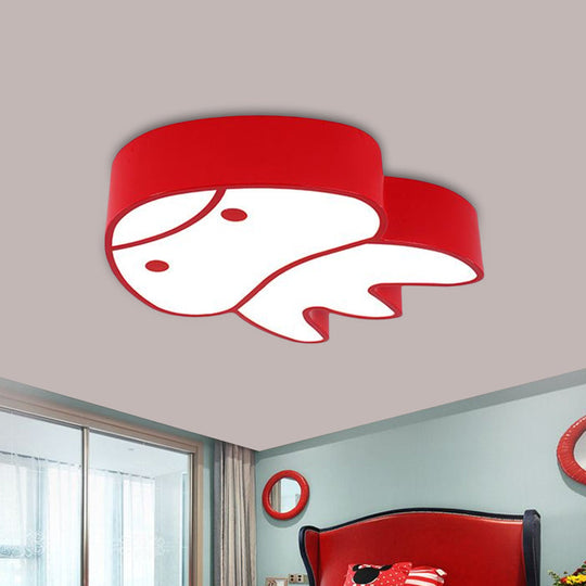 Whimsical Jellyfish Flush Ceiling Light for Kids' Bedchamber - LED Acrylic Flush Mount Lighting in Red/Yellow/Blue