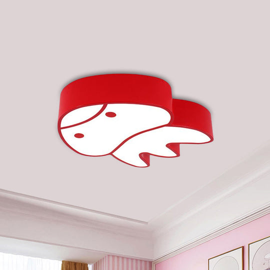 Whimsical Jellyfish Flush Ceiling Light for Kids' Bedchamber - LED Acrylic Flush Mount Lighting in Red/Yellow/Blue