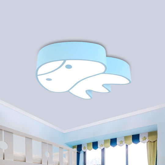 Whimsical Jellyfish Flush Ceiling Light For Kids Bedchamber - Led Acrylic Mount Lighting In