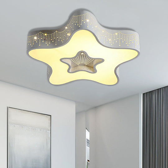 Modern Metal Acrylic Flush Mount LED Ceiling Lamp for Child Bedroom