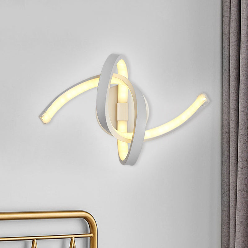 White Nordic Led Wall Sconce With Musical Note Design And Acrylic Shade For Living Room