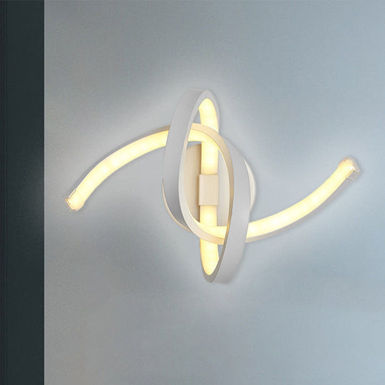 White Nordic Led Wall Sconce With Musical Note Design And Acrylic Shade For Living Room