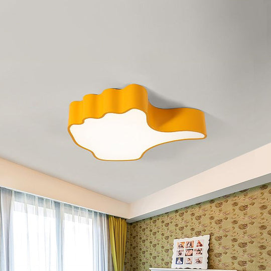 Thumbs Up  Cartoon LED Flush Mount Ceiling Light Fixture in Yellow for Kids Room