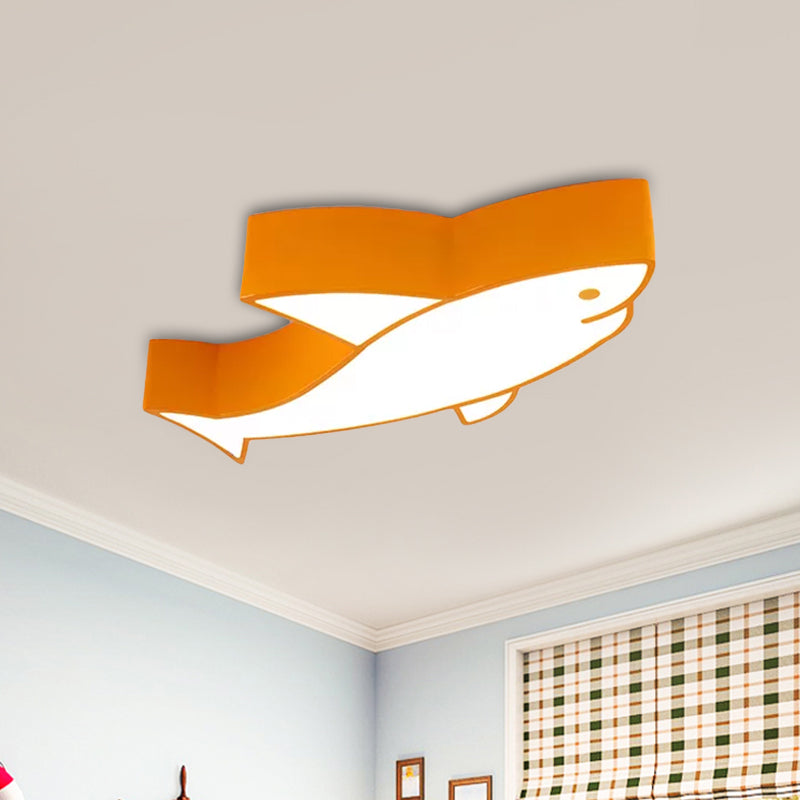 Kids LED Shark Ceiling Light with Colorful Acrylic Shade - Flush Mount Recessed Lighting