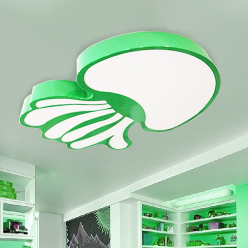 LED Jellyfish Flush Mount Lamp: Green Nursery Ceiling Lighting