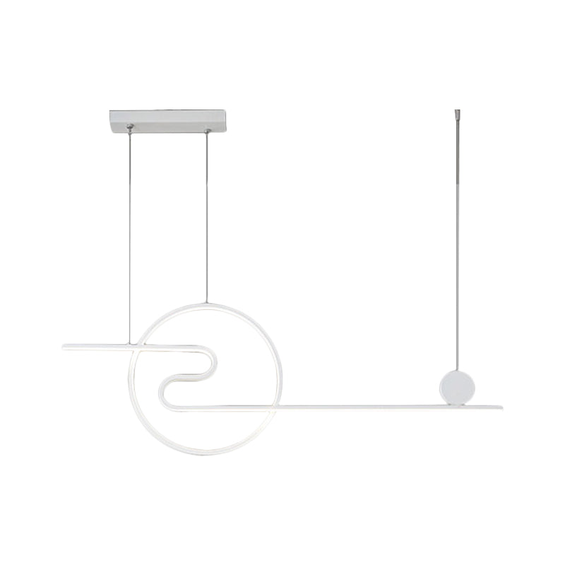 Minimal Acrylic Linear Led Island Light With Sun And Cloud Design - Warm/White Black/White/Gold