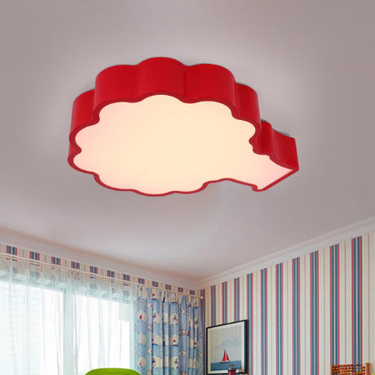 Cartoon Style LED Acrylic Flush Mount Ceiling Lamp - Blue/Red/Green Apple Tree Design for Bedrooms