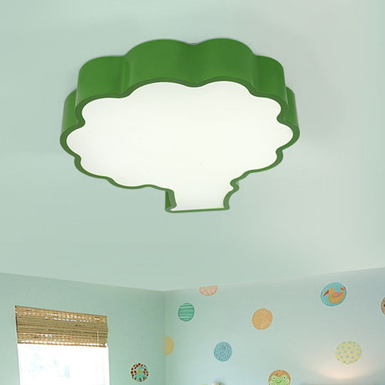 Cartoon Style LED Acrylic Flush Mount Ceiling Lamp - Blue/Red/Green Apple Tree Design for Bedrooms