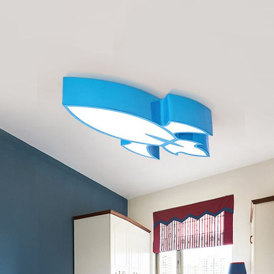 Colorful Rocket LED Flushmount Ceiling Light - Children's Style Lighting