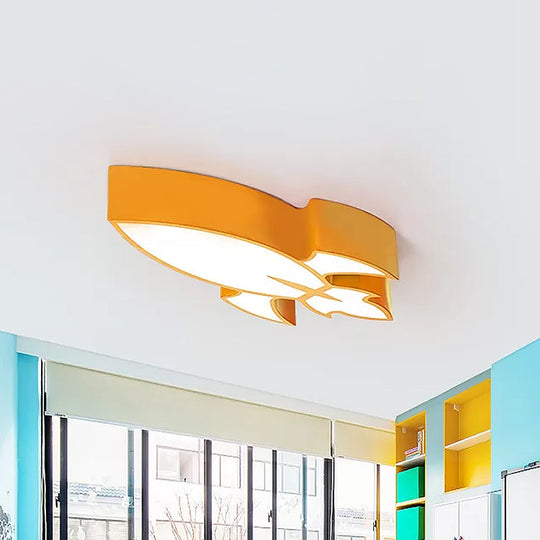 Colorful Rocket Led Flushmount Ceiling Light - Childrens Style Lighting