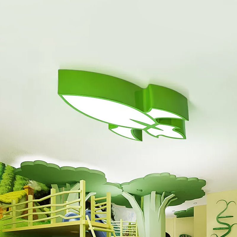 Colorful Rocket Led Flushmount Ceiling Light - Childrens Style Lighting