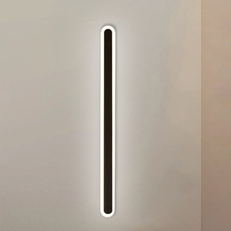 Nordic Led Flush Wall Sconce In Warm/White Light - Elongated Bar Design 16/23.5/31.5 W Acrylic