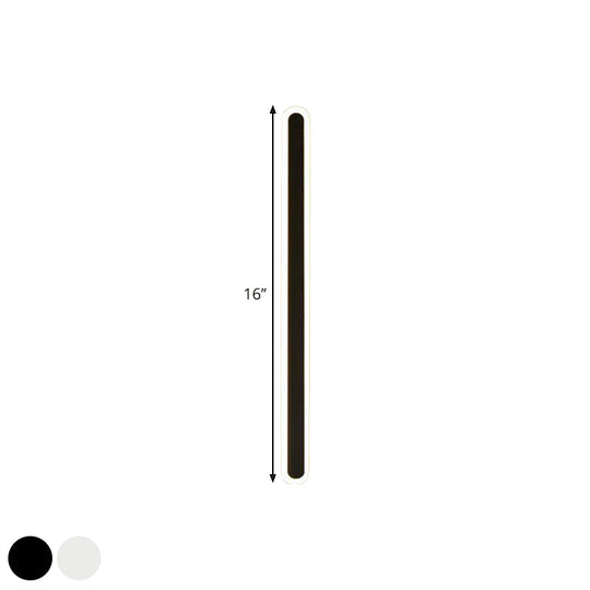 Nordic Led Flush Wall Sconce In Warm/White Light - Elongated Bar Design 16/23.5/31.5 W Acrylic