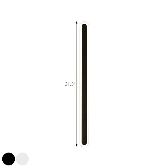 Nordic Led Flush Wall Sconce In Warm/White Light - Elongated Bar Design 16/23.5/31.5 W Acrylic