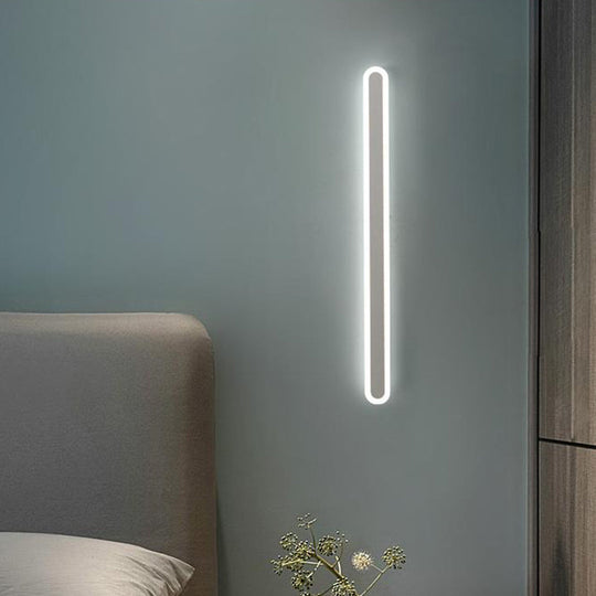 Nordic Led Flush Wall Sconce In Warm/White Light - Elongated Bar Design 16/23.5/31.5 W Acrylic