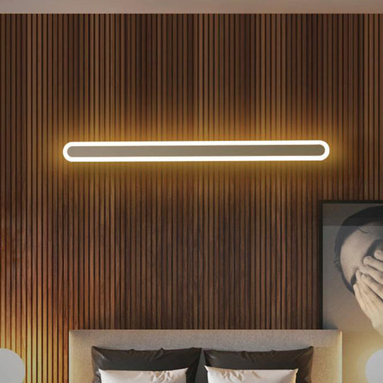 Nordic Led Flush Wall Sconce In Warm/White Light - Elongated Bar Design 16/23.5/31.5 W Acrylic