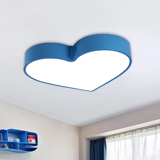 Colorful LED Heart Flush Mount Ceiling Light for Parlor with Minimalistic Acrylic Design