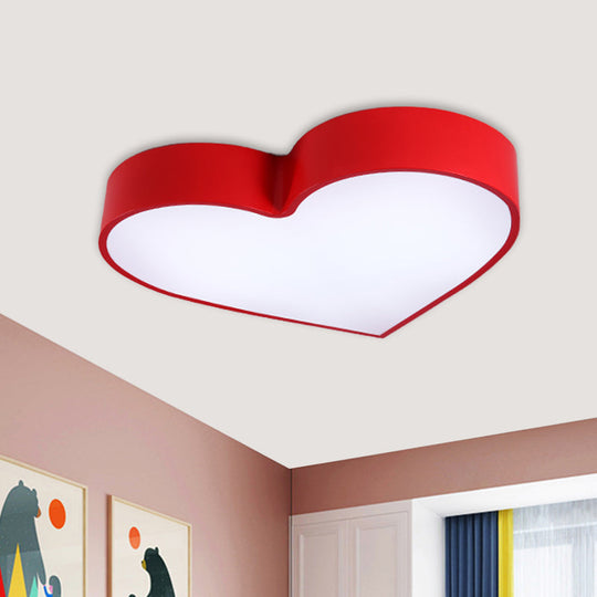 Colorful LED Heart Flush Mount Ceiling Light for Parlor with Minimalistic Acrylic Design