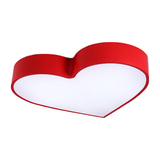 Colorful LED Heart Flush Mount Ceiling Light for Parlor with Minimalistic Acrylic Design