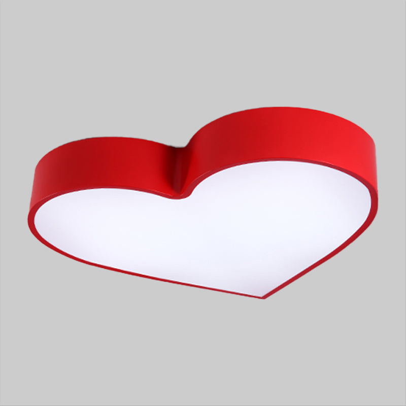 Colorful LED Heart Flush Mount Ceiling Light for Parlor with Minimalistic Acrylic Design