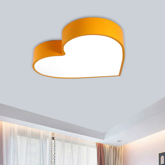 Colorful LED Heart Flush Mount Ceiling Light for Parlor with Minimalistic Acrylic Design