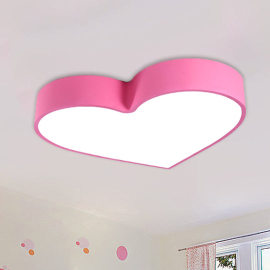 Colorful LED Heart Flush Mount Ceiling Light for Parlor with Minimalistic Acrylic Design