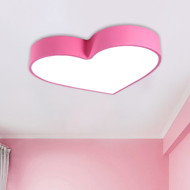 Colorful LED Heart Flush Mount Ceiling Light for Parlor with Minimalistic Acrylic Design