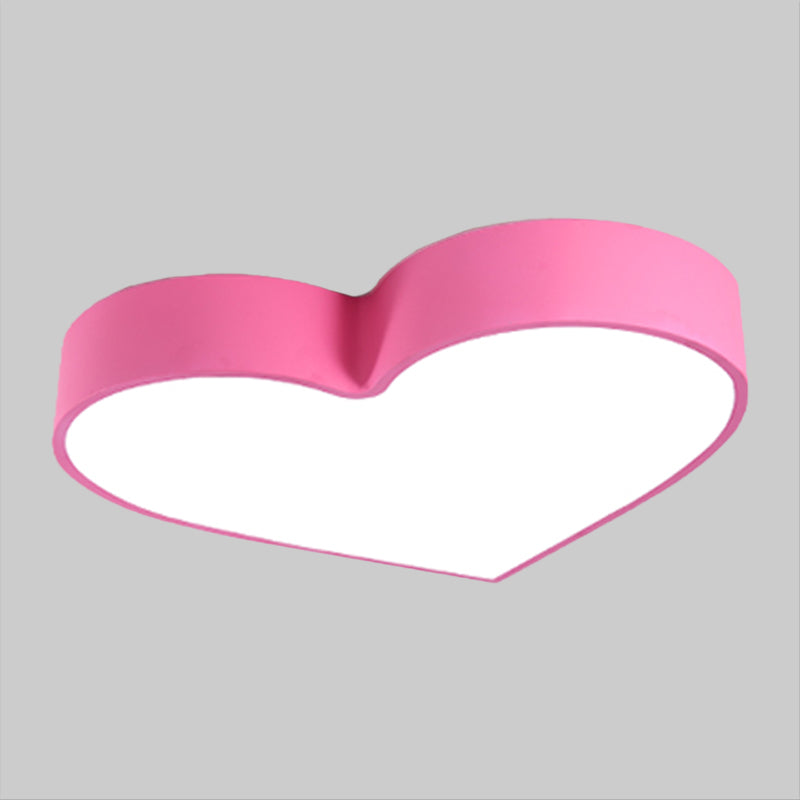 Colorful LED Heart Flush Mount Ceiling Light for Parlor with Minimalistic Acrylic Design