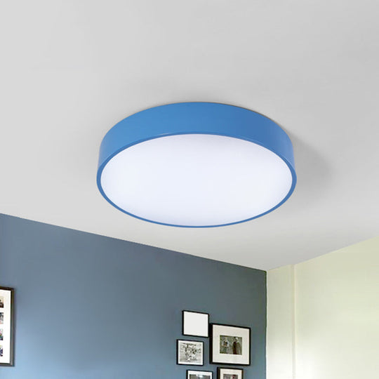 Children's LED Ceiling Flushmount in Fun Colors: Circular Acrylic Fixture