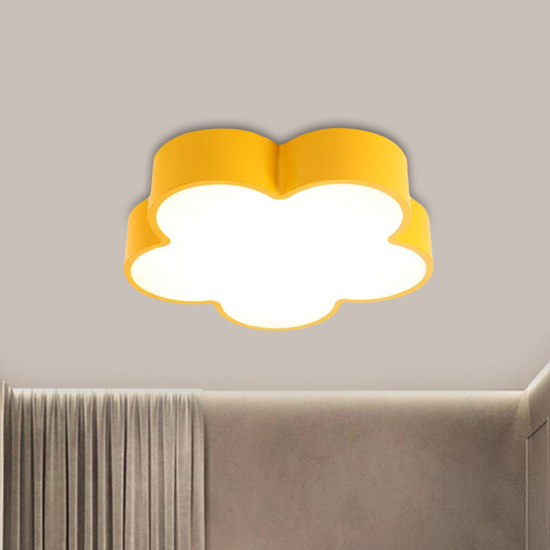 Childrens Acrylic Led Flush Mount Lamp - Fun Flower Design For Kindergarten Ceiling Light In