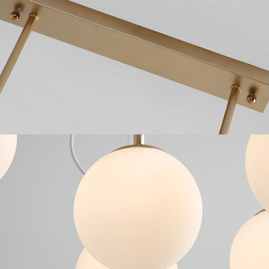 Contemporary Gold Plant-Shaped Pendant Light With Opal Glass And Frosted - Ideal For Hotels