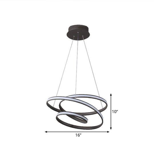 LED Pendant Chandelier: Sleek Acrylic Kitchen Ceiling Lamp in Black, with Adjustable Light Color