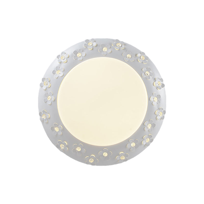 White Blossom Acrylic LED Flush Mount Light for Nursing Room