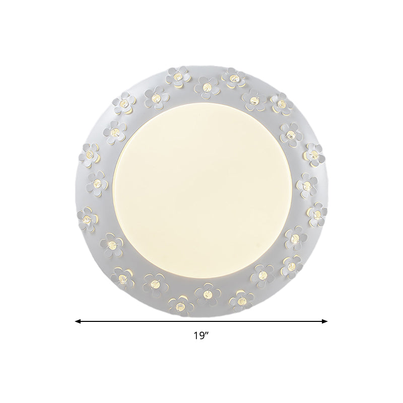 White Blossom Acrylic LED Flush Mount Light for Nursing Room