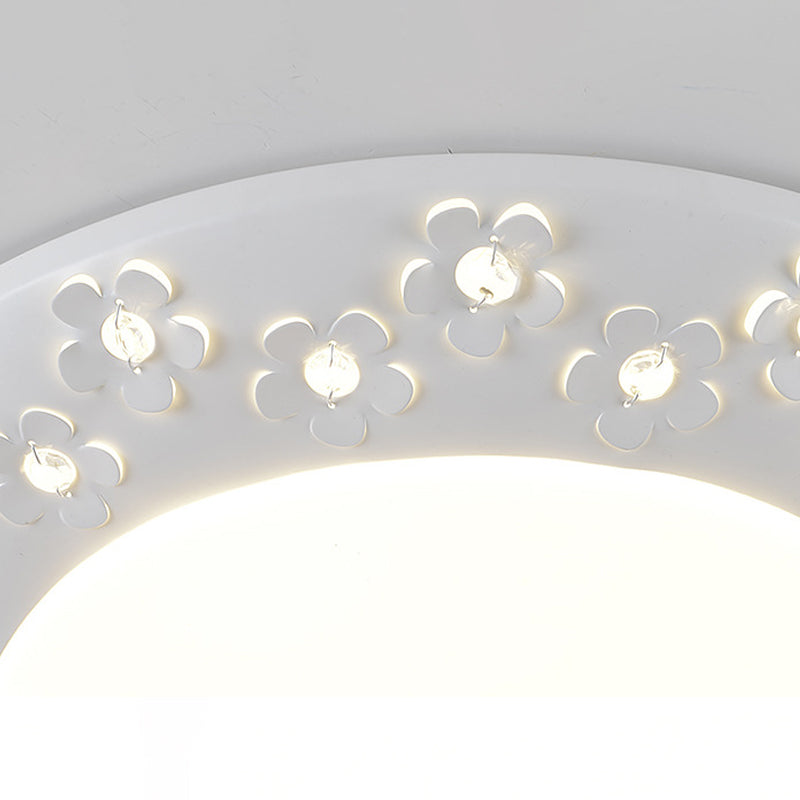 White Blossom Acrylic LED Flush Mount Light for Nursing Room