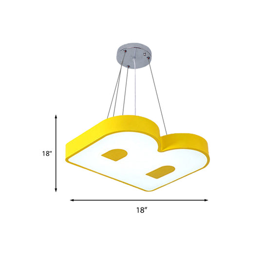 Adorable Baby Bedroom Pendant Light - Lovely Letter Acrylic Led Suspension